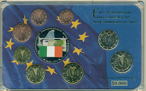 Ирландия, 2002-2010, Набор, 1с-2 Евро +  цветная медаль в кассете
